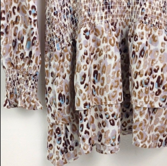 ❤️Bundle Only❤️ STYLE RACK LA Cream W/Brown Tan & Baby-Blue Leopard Print Dress - Picture 3 of 13